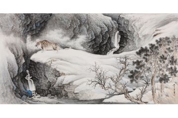 祈福镇宅 王宁最新创作山水画《虎啸山河》