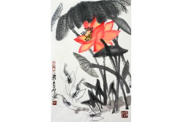 萧立石最新创作水墨花鸟画《龙行天下》