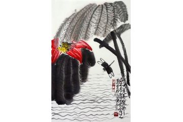 萧立石最新作品水墨荷花图《十里荷香》