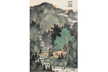 实力派画家王宁精心创作山水画《溪山积翠》