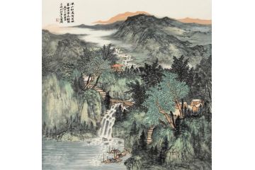 王宁最新力作山水画《溪山到处有芳林》