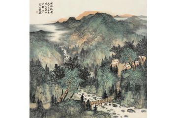 实力派画家王宁精心创作山水画《溪谷清音》