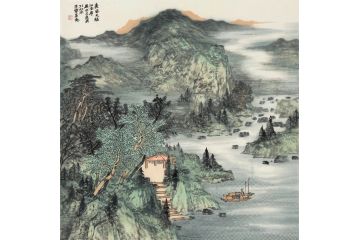王宁最新力作山水画《春风又绿江南岸》