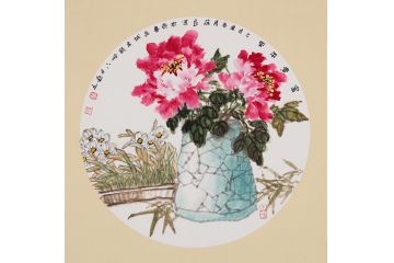 晋葆良新品小品画国画牡丹图《富贵平安》