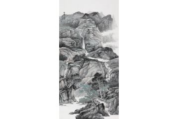 新品推荐 李国胜四尺竖幅山水国画作品《林泉高致图》