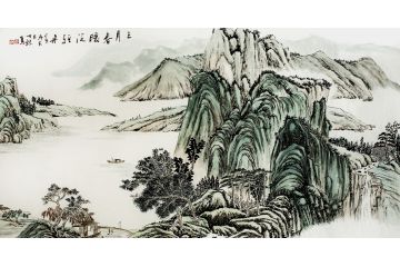 王世银老师新品山水画《三月春暖泛轻舟》