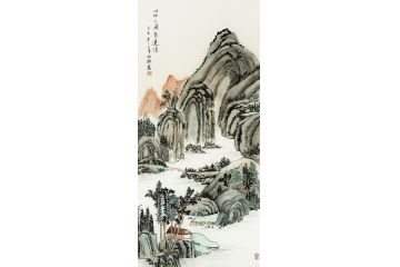 王世银最新四尺竖幅国画《山水之间有逸情》