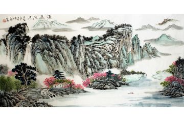 客厅山水画 王世银新品创作四尺横幅《源远长流》
