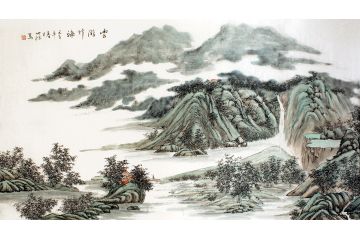 王世银最新创作六尺横幅山水画《云游竹海》