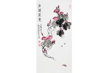 齐白石后人朴喆老师国画作品《花开富贵》