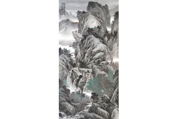 写意国画 林德坤四尺竖幅新品山水画《春山多胜事》
