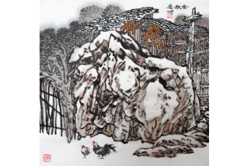 小品山水画 林德坤斗方山水画新品《金秋》
