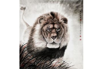 胡爱民最新力作动物画《王者风范》