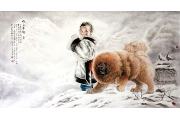 胡爱民最新力作四尺横幅动物画《谁与争锋》