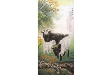 胡爱民最新力作动物画《三阳开泰》