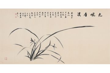 茶楼装饰 石荣禄新品兰花图《九畹香浓》