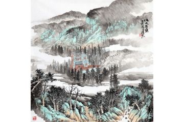 史清君新品力作斗方小品画作品《佛光普照》