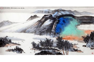 美协画家史清君新品力作国画《湖光山色》