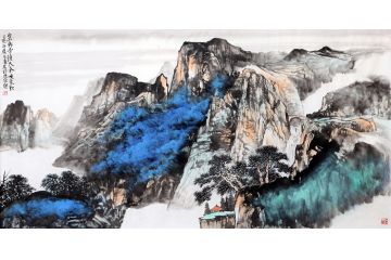 史清君新品创作泼彩山水画作品《空山新雨后》