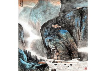 美协画家史清君新作斗方画《来去白云间》