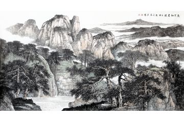 美协画家史清君力作山水画《岁寒知君图》