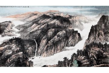 美协画家史清君六尺横幅新品《峡江烟云》