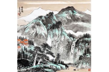 精美斗方画 美协史清君国画《幽居图》