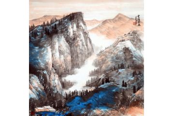 美协画家史清君新品小品画《云岭探幽》