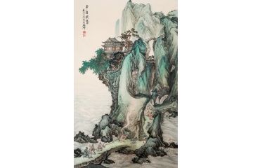 祝寿图 林德坤仿古山水国画新品《群仙祝寿》