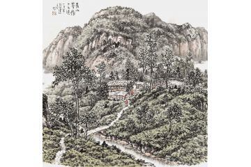 室内装饰用画 张建亮新品斗方《青山翠嶺十二渡》