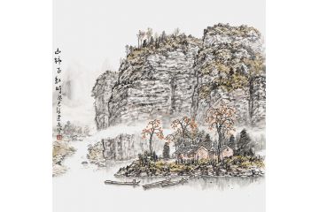 家庭小品画 美协张建亮新品《山柿正红时》