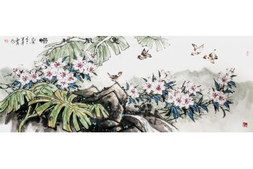 邱和法新品写意百合花图《惠风和畅》