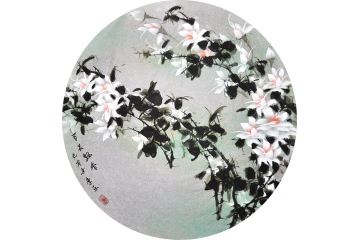 美女画家李乐小品花鸟画《百花飘香》