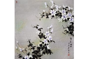 室内挂画 李乐斗方写意佳作《繁花满园》
