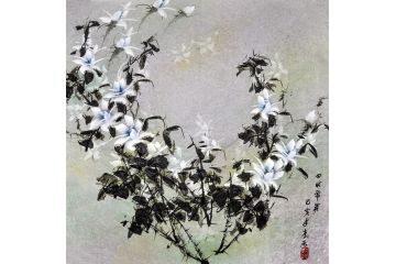 李乐老师国画花鸟画《四时常花》