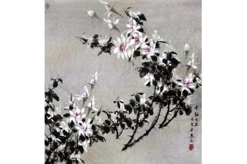 画家李乐写意花鸟画小品佳作《香飘万里》