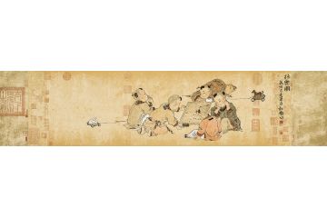 风俗人物画 画家杜艳婴戏图《行乐图》