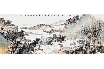 中美协会员画家杜艳山水画新品《烟岚秋涧》
