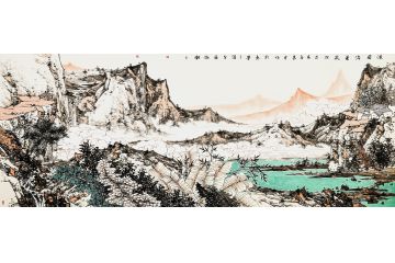 中美协会员杜艳精心创作山水画作品《溪居消夏》