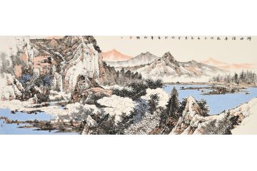 美协画家杜艳老师新品力作国画《烟水溪亭》