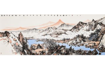 美协画家杜艳山水画新品《数问茅屋闲临水》