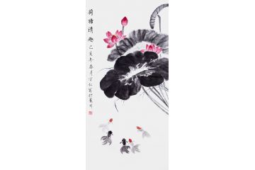 齐守仁老师新品写意荷花图《荷塘清趣》
