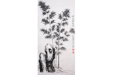 竹石图 齐守仁国画竹子佳作《清气满乾坤》