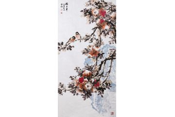 画家邱冰冰国画石榴图《硕果累累》