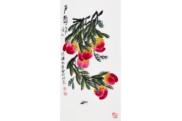 收藏佳作 朴喆写意花鸟画《多寿》