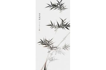 任正华老师国画竹子竖幅佳作《清风雅韵》