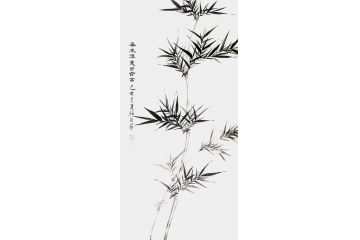 玄关挂画 任正华老师国画竹子竖幅佳作《春风得意节节高》