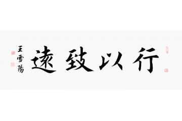 王雪阳四字书法《行以致远》