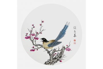 任正华鹊登红梅图《穷款》