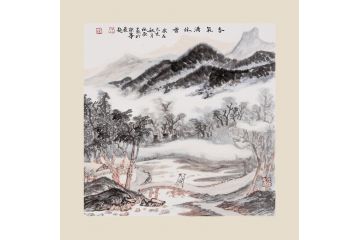 中美协张林荣新品力作斗方山水画《春气满林香》